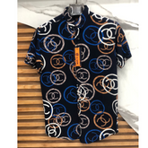 Men Blue Versage All over Linen shirt